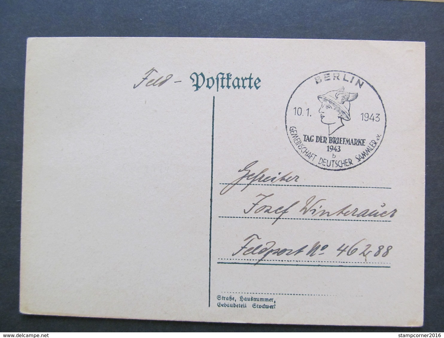 DR-Ganzsache Privat, 1943, Postkarte, Tag Der Briefmarke, Berlin *DEL2030* - Briefe U. Dokumente
