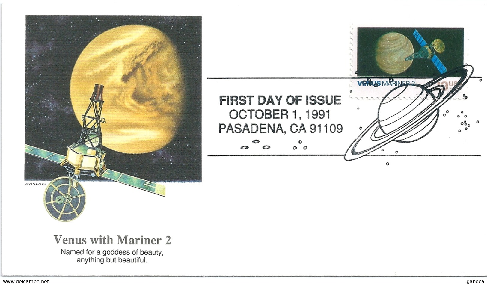 B2496 USA FDC Space Satellite Mariner-2 - United States