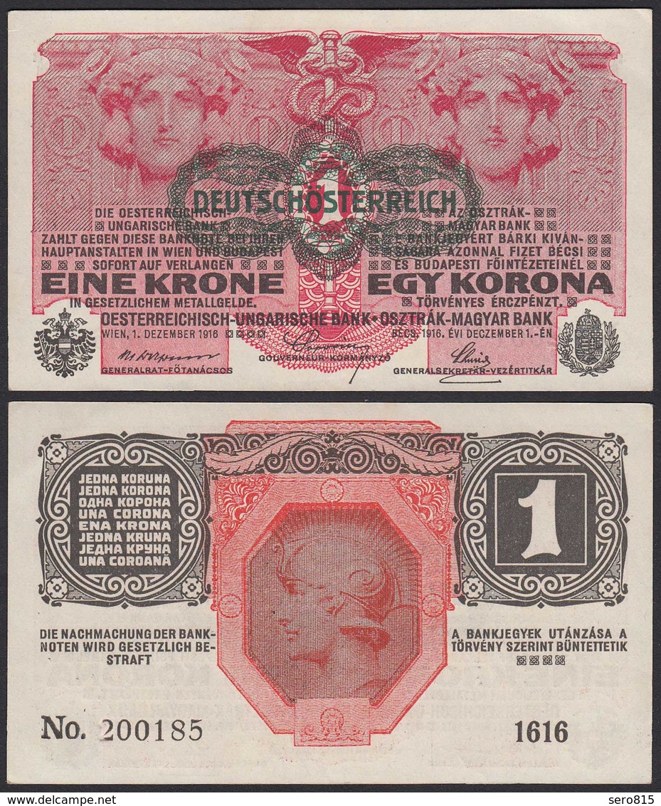 ÖSTERREICH - AUSTRIA 1 Krone Banknote 1916 (1919) UNC Pick 49 (19820 - Autriche