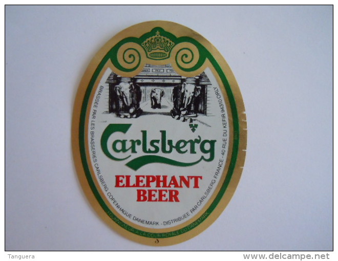 Label Etiquette Bier Bière Beer Carlsberg Elephant Beer Brewed Denmark France - Beer