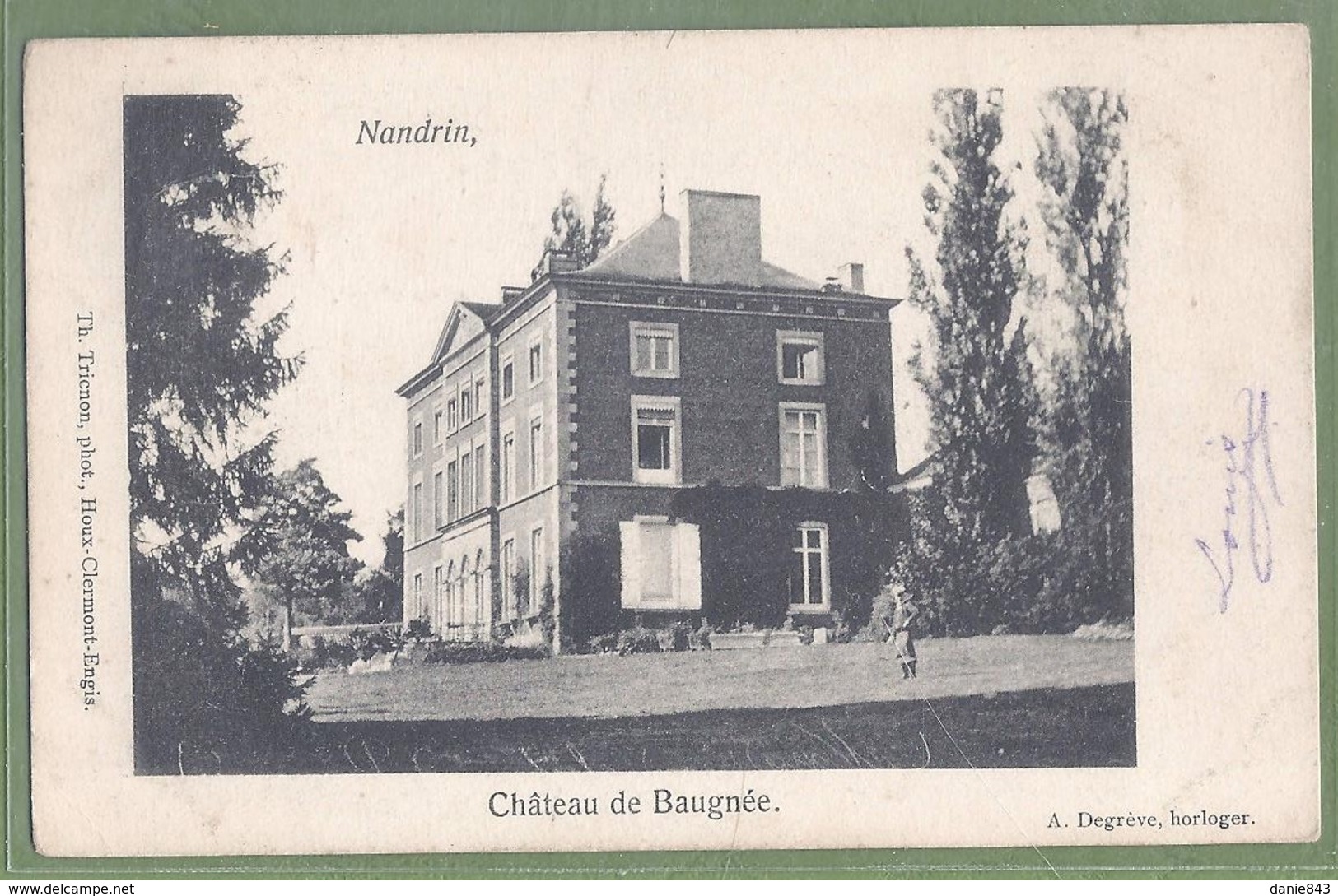 CPA Peu Courante - NANDRIN - CHATEAU DE BAUGNÉE  - Petite Animation - A. Degreve /Th. Tricnon Phot., Houx-Clermont-Engis - Walcourt