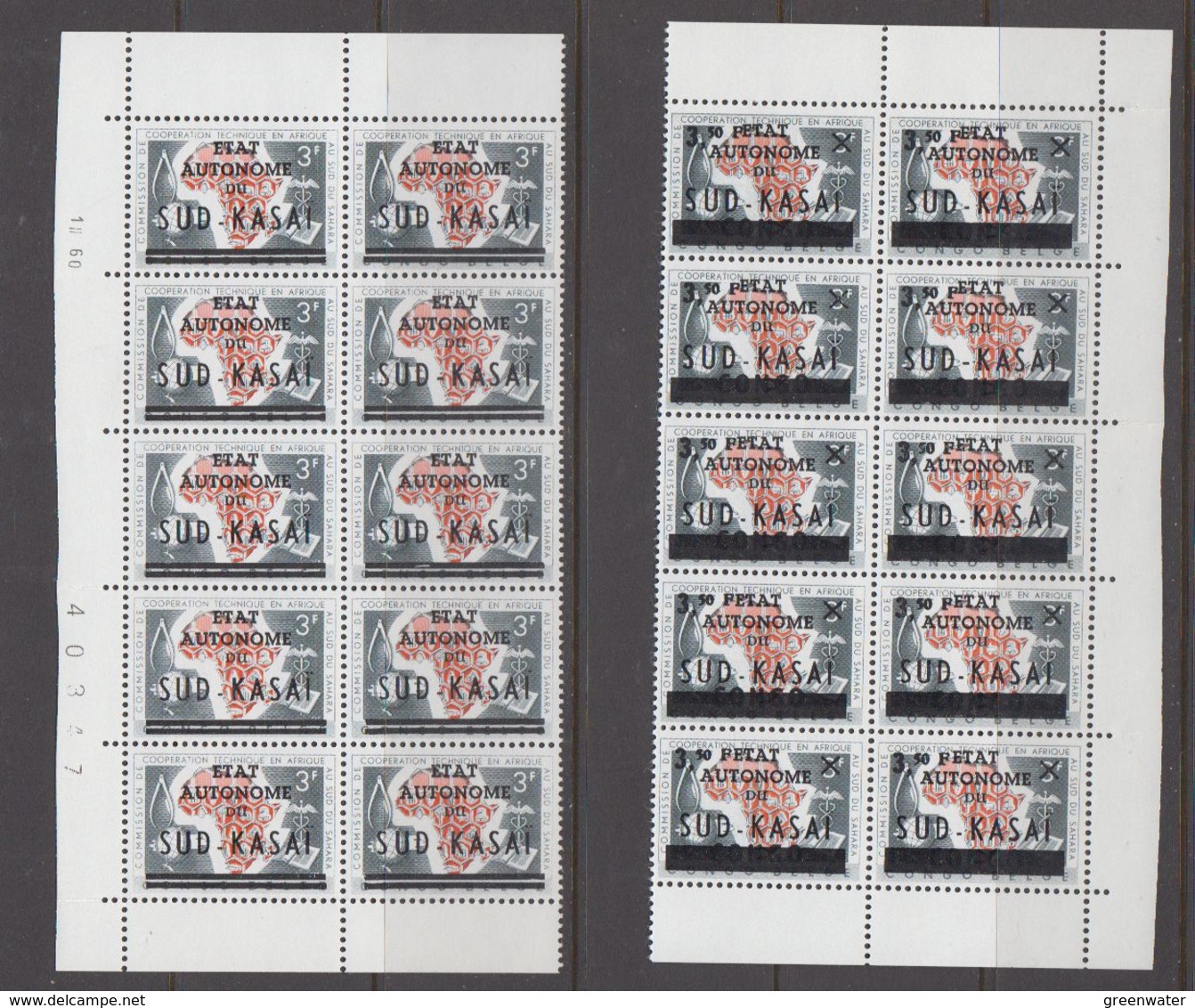 Zuid-Kasaï 1961 2w  10x  ** Mnh (40997) - Zuid-Kasaï