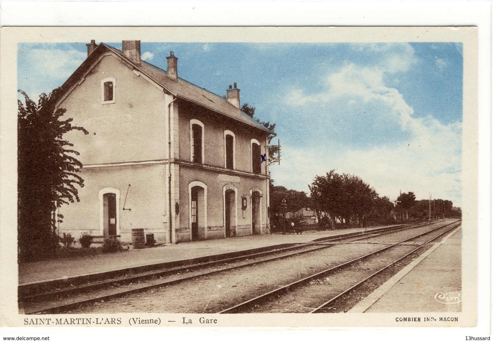 Carte Postale Ancienne Saint Martin L'Ars - La Gare - Chemin De Fer - Autres & Non Classés