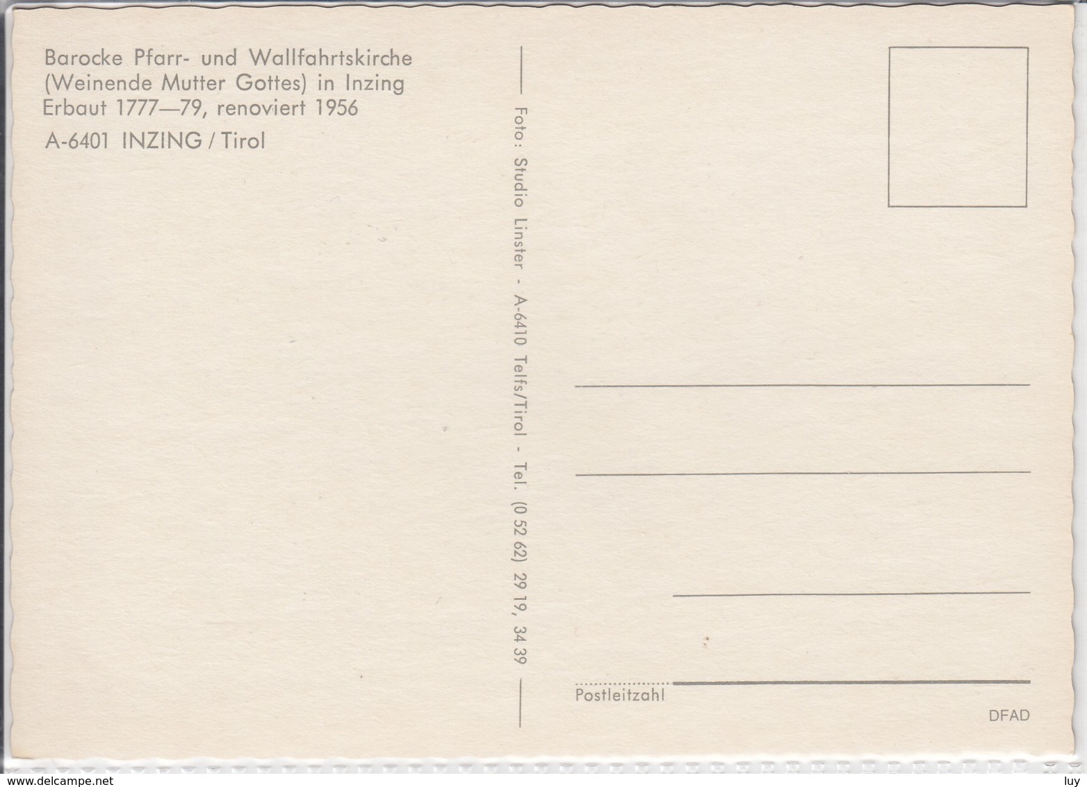 INZING / TIROL Vaocke Pfarr- Und Wallfahrtskirche Weinende Mutter Gottes - Other & Unclassified