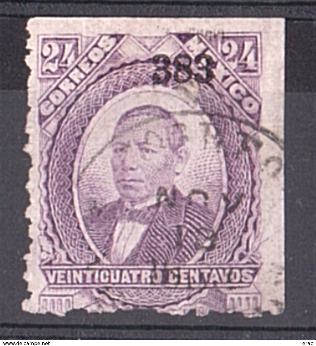 Mexique - 1882 - N° 71 Avec "383" En Surcharge - Oblitéré - Benito Juarez - Mexico