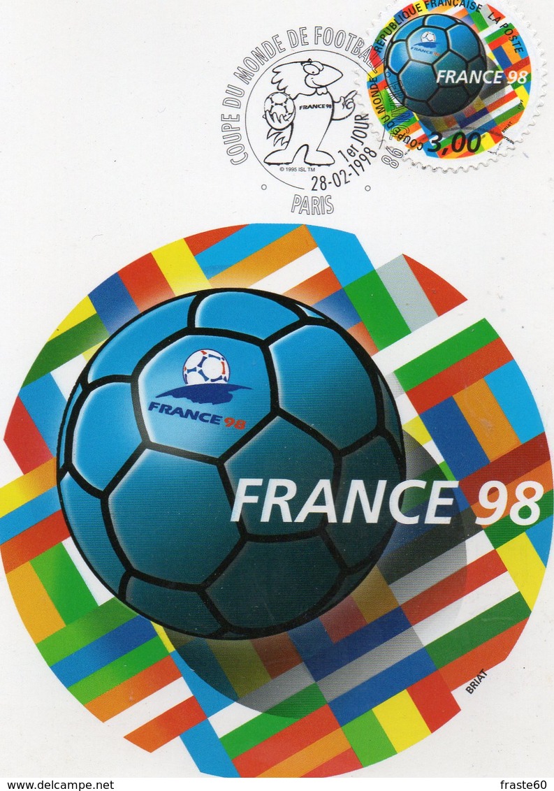 CP Premier Jour éditée Pour La Coupe Du Monde 1998 - Calcio