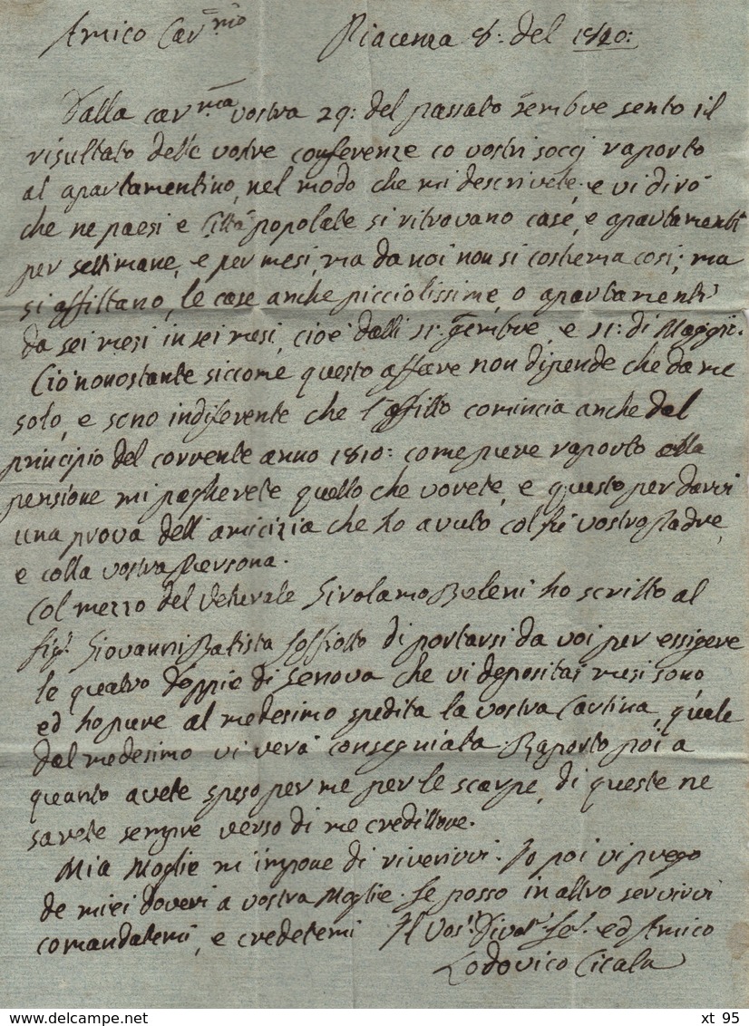 Plaisance - Marque Provisoire Sans Numero 111 - 1810 - Departement Conquis Du Tanaro - 1792-1815 : Departamentos Conquistados