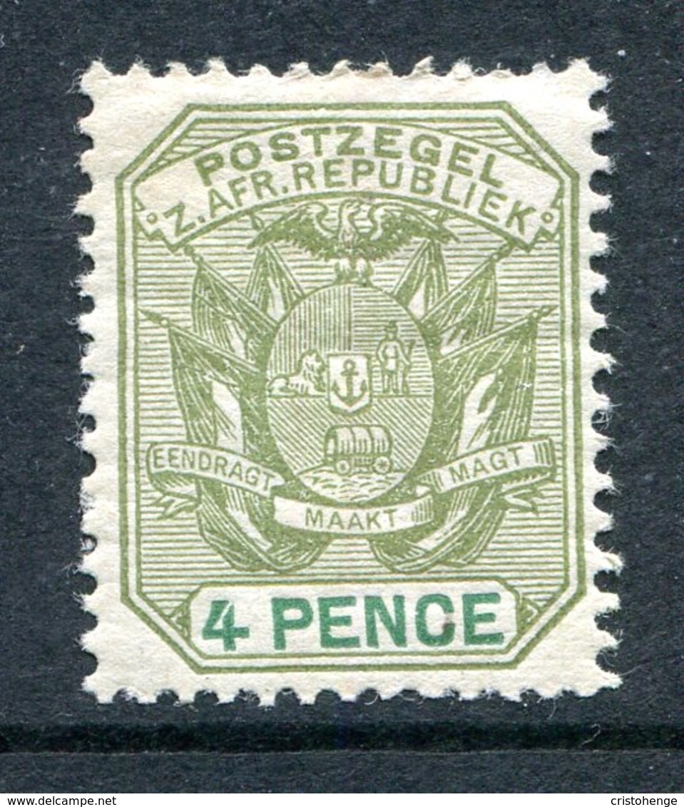 Transvaal - South Africa - 1896-97 Arms - 4d Sage-green & Green HM (SG 221) - Transvaal (1870-1909)