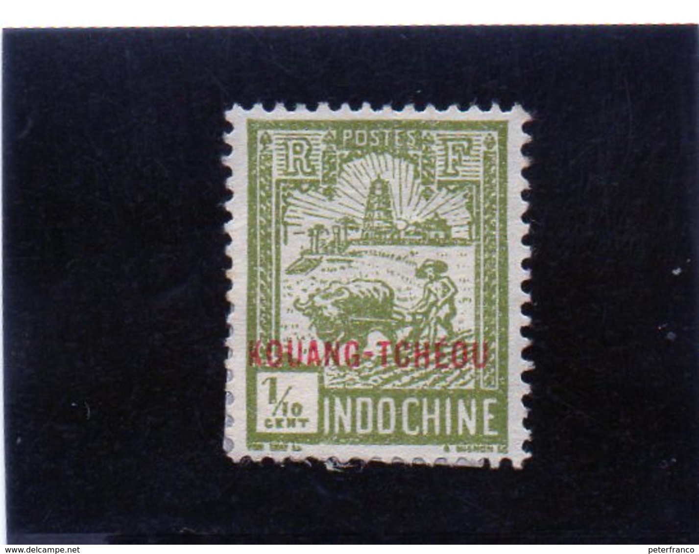 B - 1927 Kouang Tcheou - Aratore E Torre Di Confucio (linguellato) - Ungebraucht