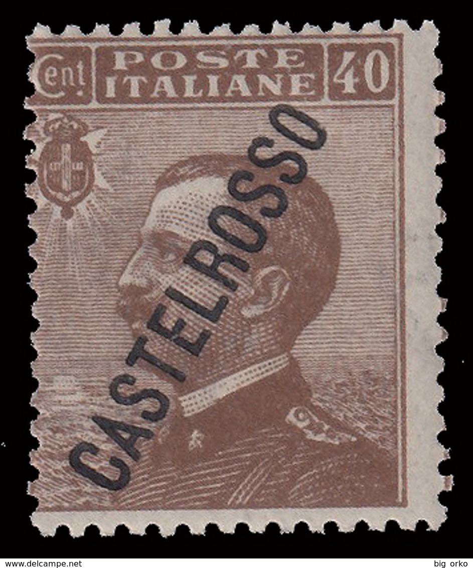 ITALIA - Isole Egeo: CASTELROSSO - Francoboolo D'Italia Del 1906/20 (soprastampa Obliqua): 40 C. Bruno - 1924 - Levante