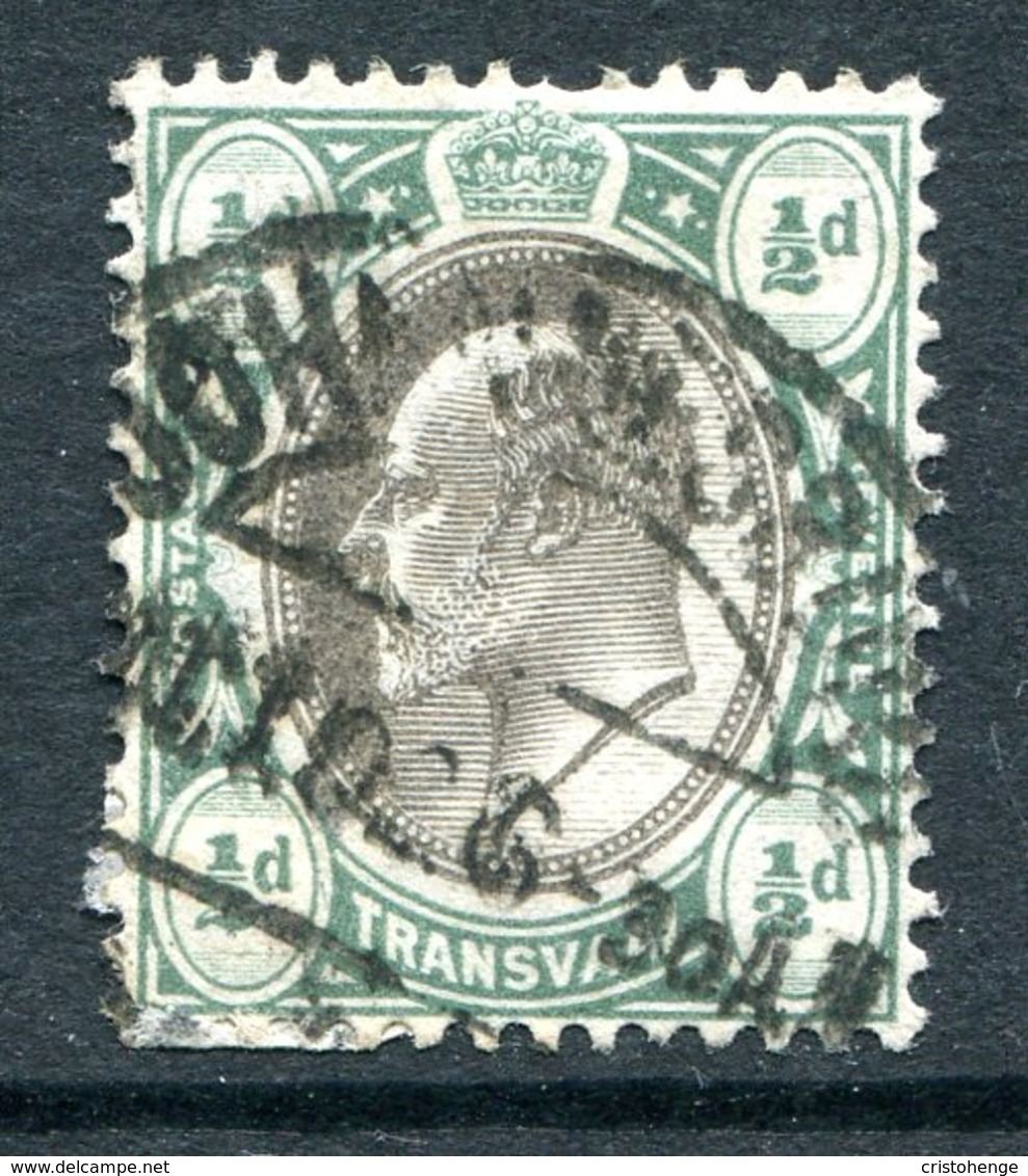 Transvaal - South Africa - 1902 KEVII - Wmk. Crown CA - ½d Black & Bluish-green Used (SG 244) - Transvaal (1870-1909)