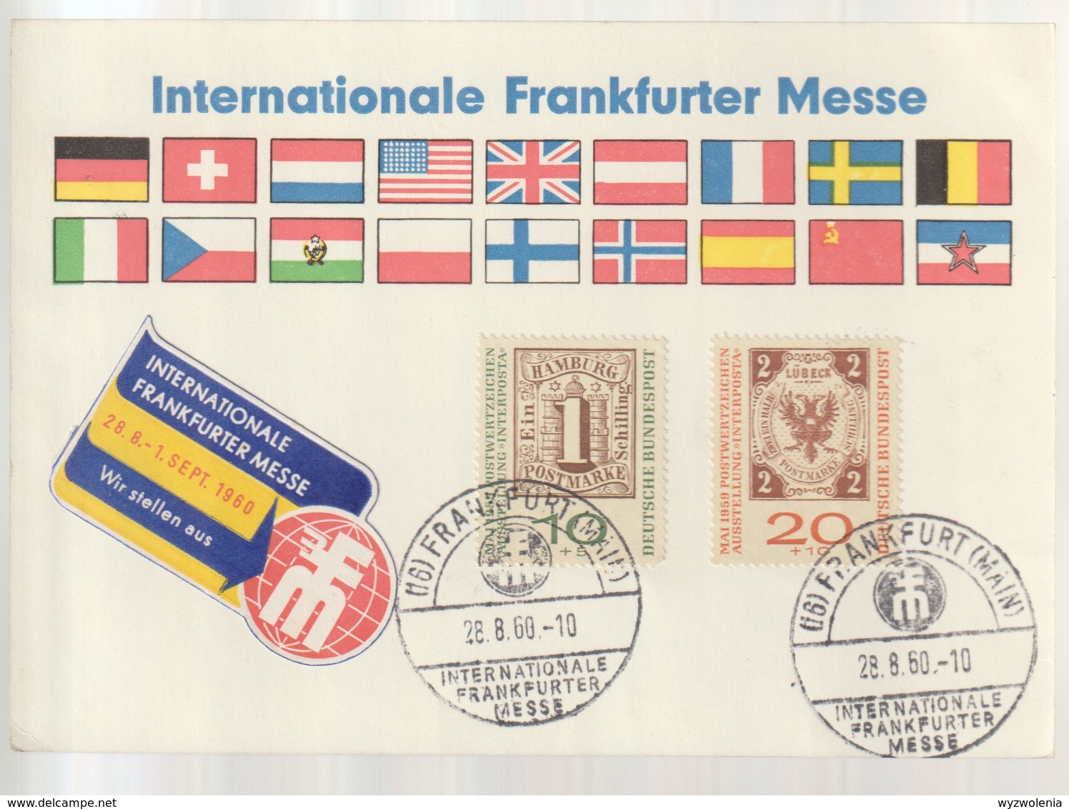 B 660) BRD Mi# 310-311 SSt Frankfurt 28.8.1960: Internationale Frankfurter Messe - Briefe U. Dokumente