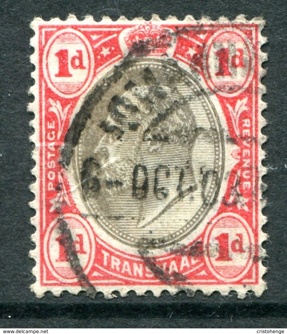 Transvaal - South Africa - 1902 KEVII - Wmk. Crown CA - 1d Black & Carmine Used (SG 245) - Transvaal (1870-1909)