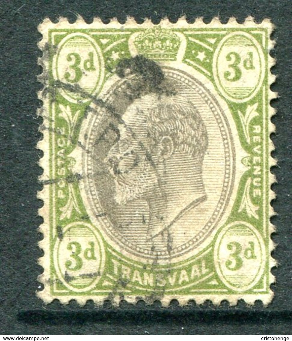 Transvaal - South Africa - 1902 KEVII - Wmk. Crown CA - 3d Black & Sage-green Used (SG 248) - Transvaal (1870-1909)