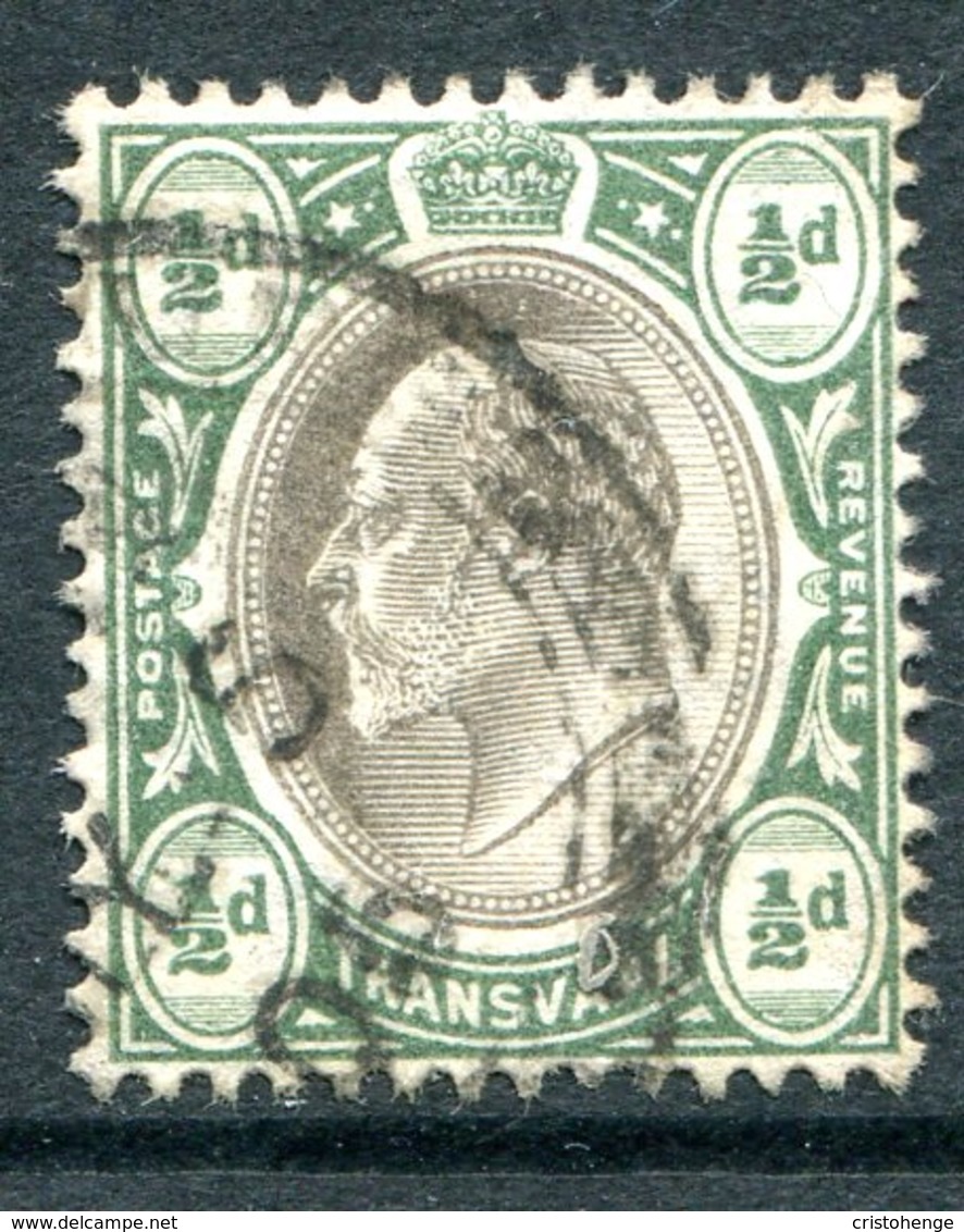 Transvaal - South Africa - 1904-09 KEVII - Wmk. Mult. Crown CA - ½d Black & Bluish-green Used (SG 260) - Transvaal (1870-1909)