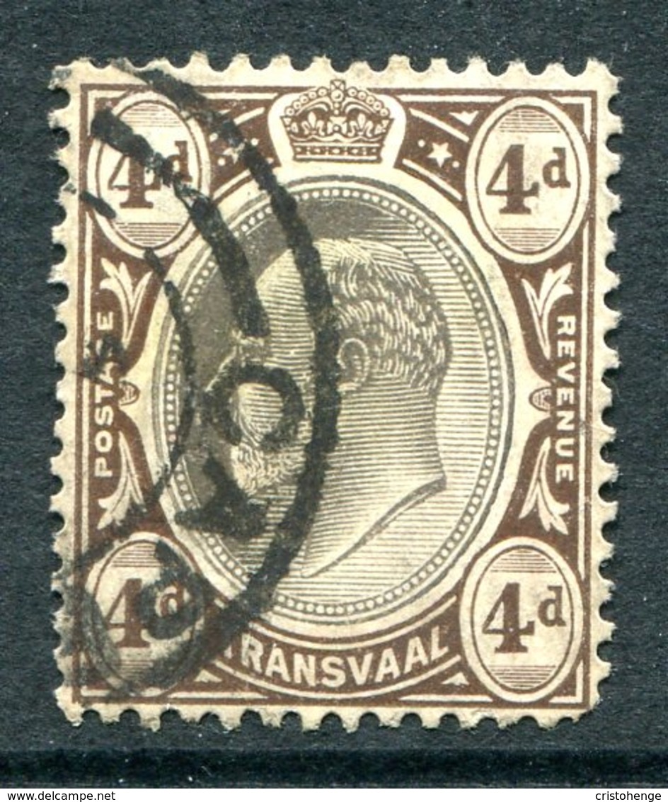 Transvaal - South Africa - 1904-09 KEVII - Wmk. Mult. Crown CA - 4d Black & Brown Used (SG 265) - Transvaal (1870-1909)