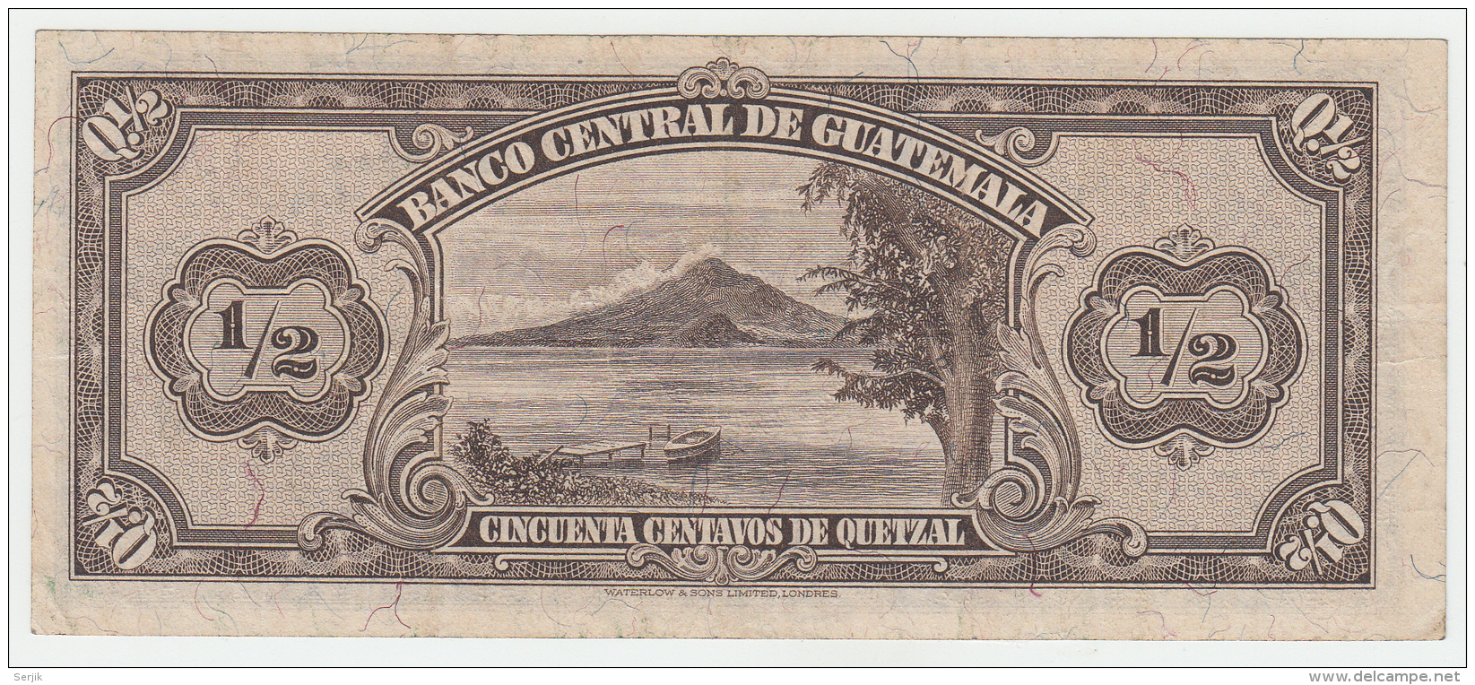 Guatemala 1/2 Quetzal 1946 VF Pick 19a  19 A - Guatemala