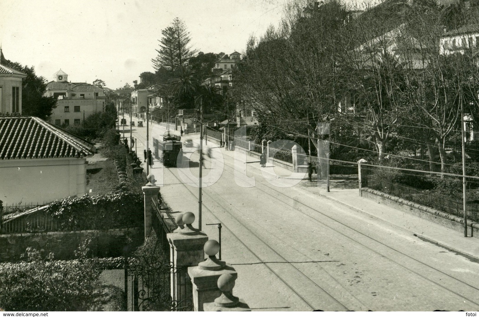 1951 REAL PHOTO POSTCARD TRAM SPAIN PASEO CALETA MALAGA ESPAÑA CARTE POSTAL - Malaga