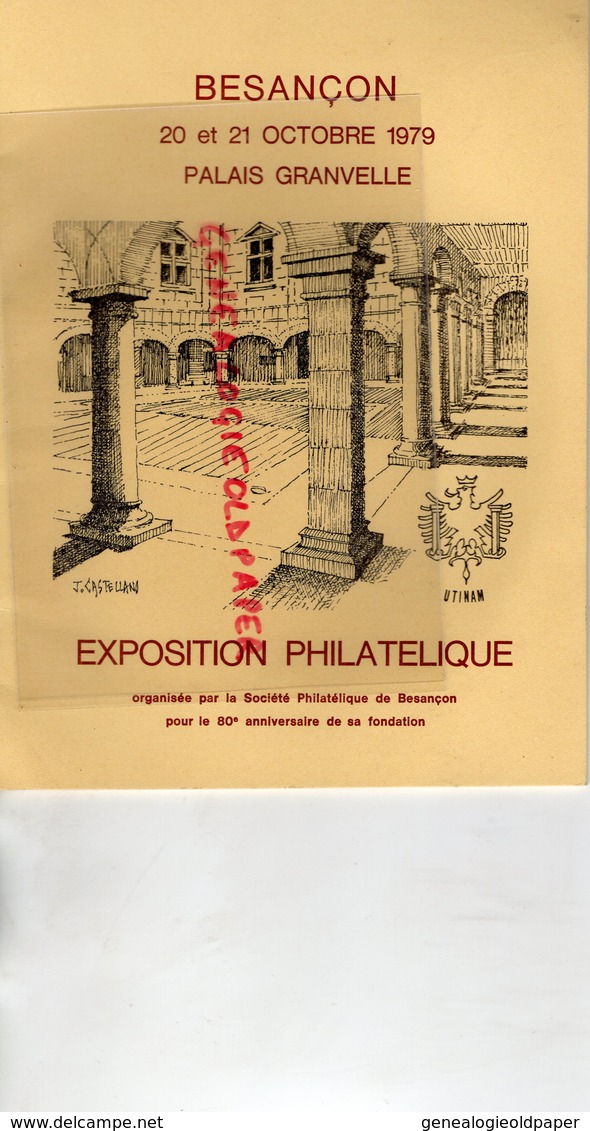 25- BESANCON- RARE PROGRAMME PALAIS GRANVELLE EXPOSITION PHILAELIQUE 1979-HUDDERSFIELD-FRIBOURG NEUCHATEL-SCHWINT-RAUCH- - Programma's