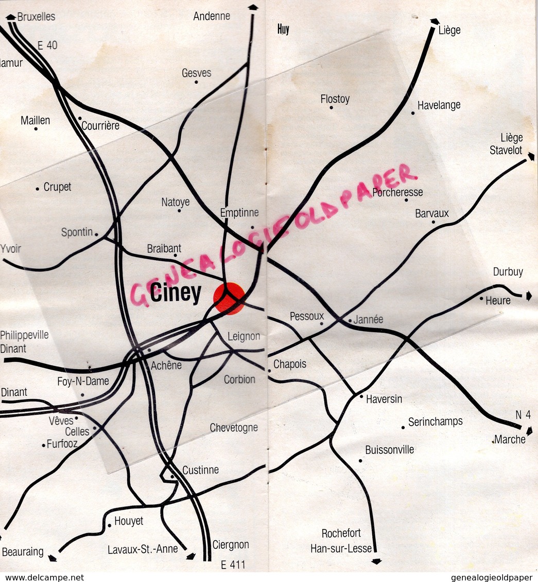 BELGIQUE -NAMUR- DEPLIANT TOURISTIQUE CINEY- CONFRERIE DU FRANC THOUR NOTRE DAME-ACHENE-PESSOUX-LEIGNON-HAVERSIN - Dépliants Touristiques