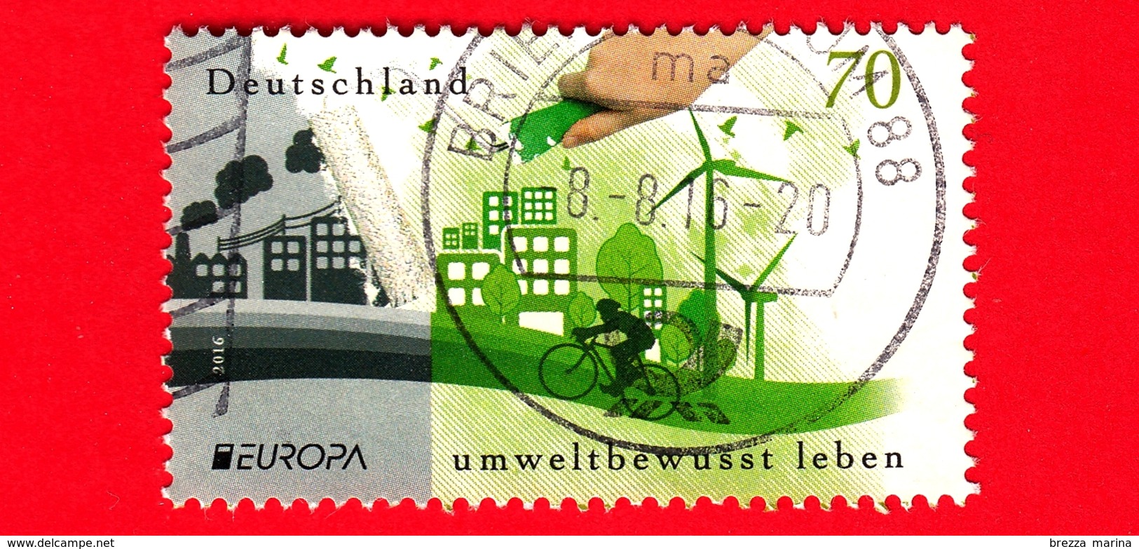 GERMANIA - Usato - 2016 - Europa (C.E.P.T.) - Città Inquinata E Città Pulita - Ecologia - Think Green - 70 - Usati