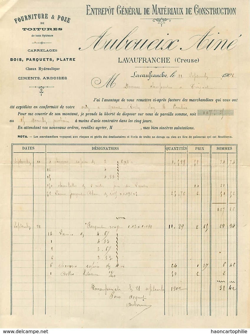 23 : Lavaufranche Materiaux De Construction Auboueix Ainé - 1900 – 1949