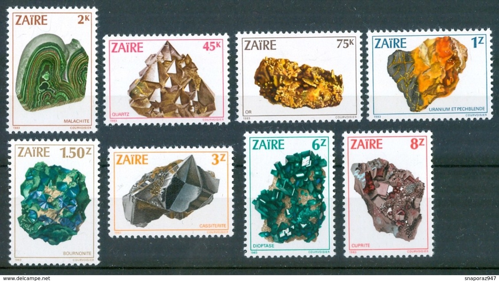 1983 Zaire Minerali Minerals Diamanti Gemme Gems MNH** Y77 - Minerals