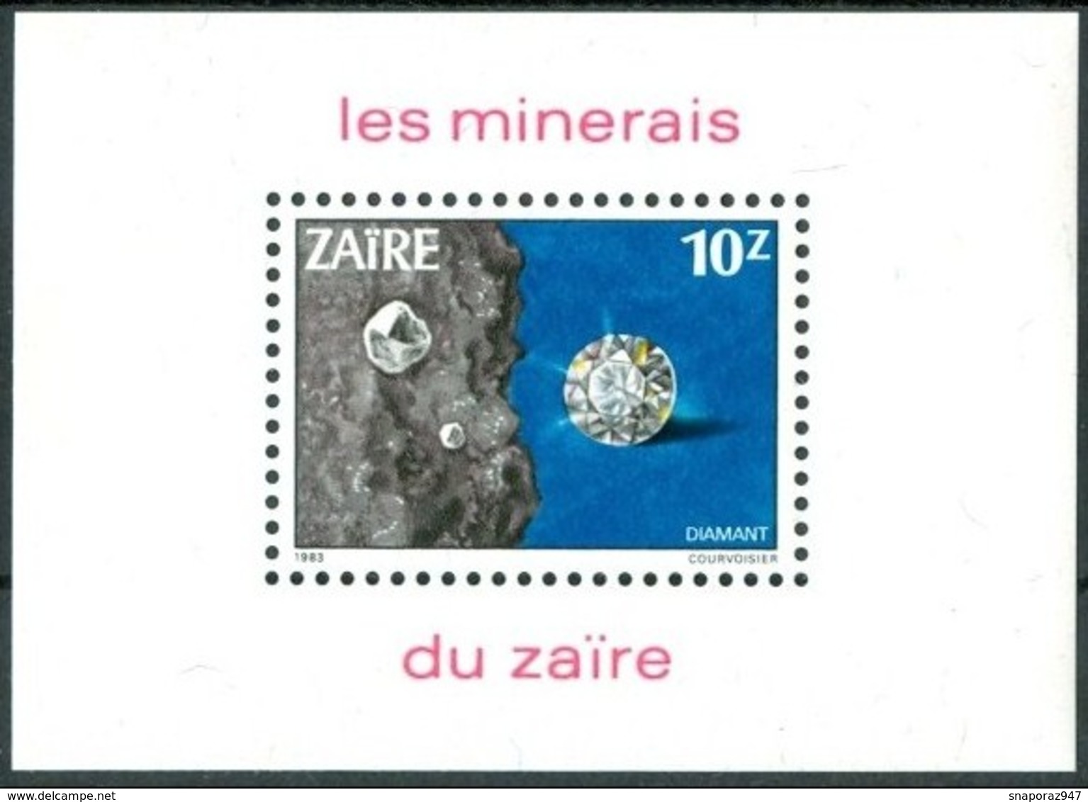 1983 Zaire Minerali Minerals Diamanti Gemme Gems MNH** Y77 - Minéraux