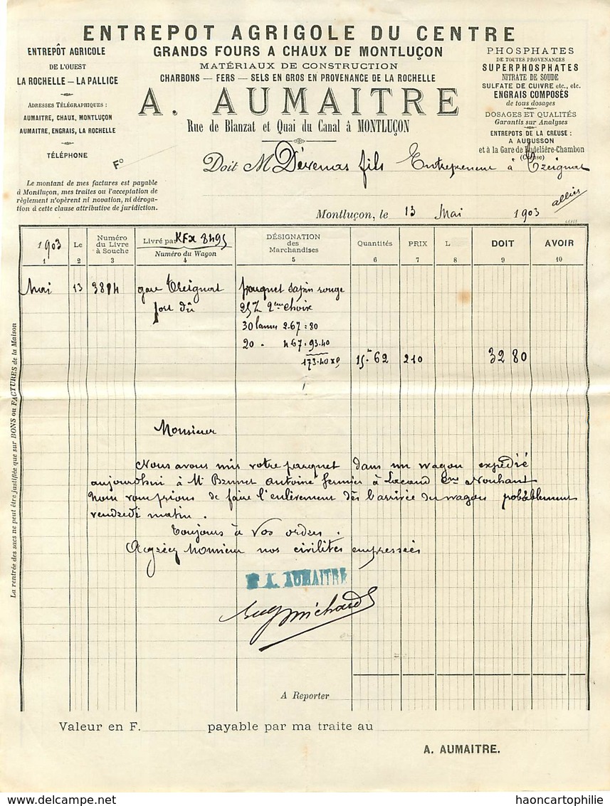 03 Montluçon  Entrepot Agricole Aumaitre - 1900 – 1949