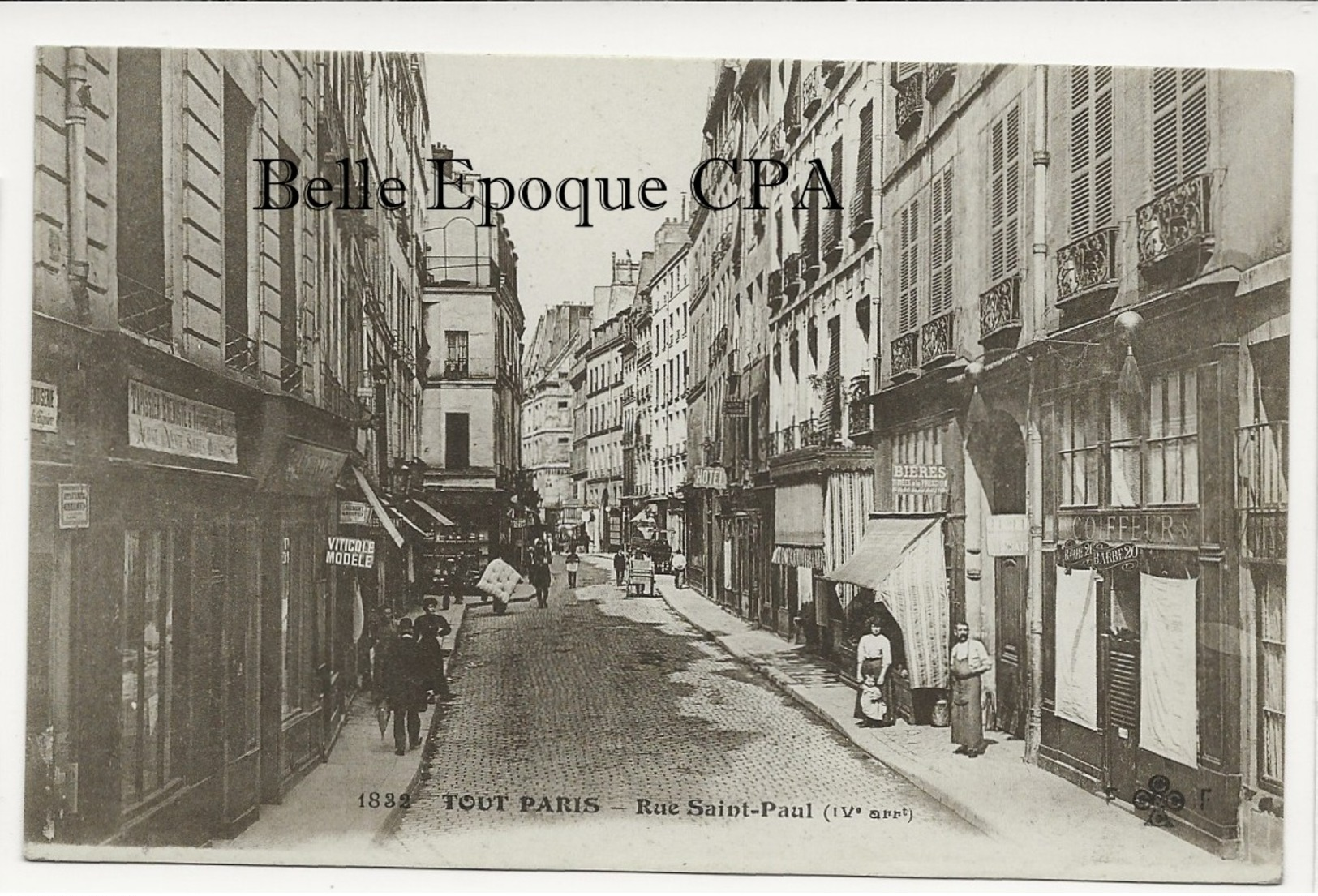 75 - TOUT PARIS ( Noir ) 04 - #1832 - Rue Saint-Paul ++++ Coll. F. FLEURY ++++ Parfait état - Arrondissement: 04