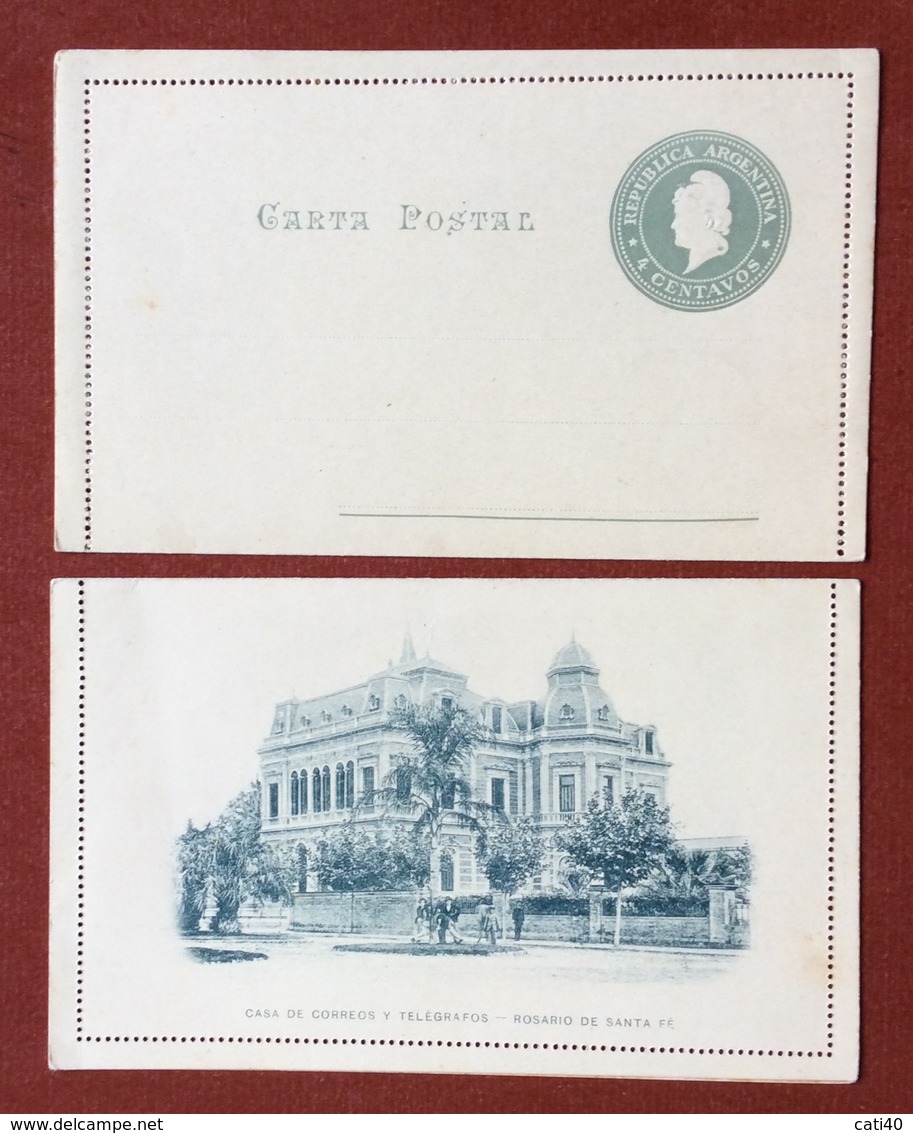 REPUBBLICA ARGENTINA  CARTA POSTAL  4 CENTAVO  CASA DE CORREOS Y TELEGRAFOS  ROSARIO DE SANTA FE - Nuovi