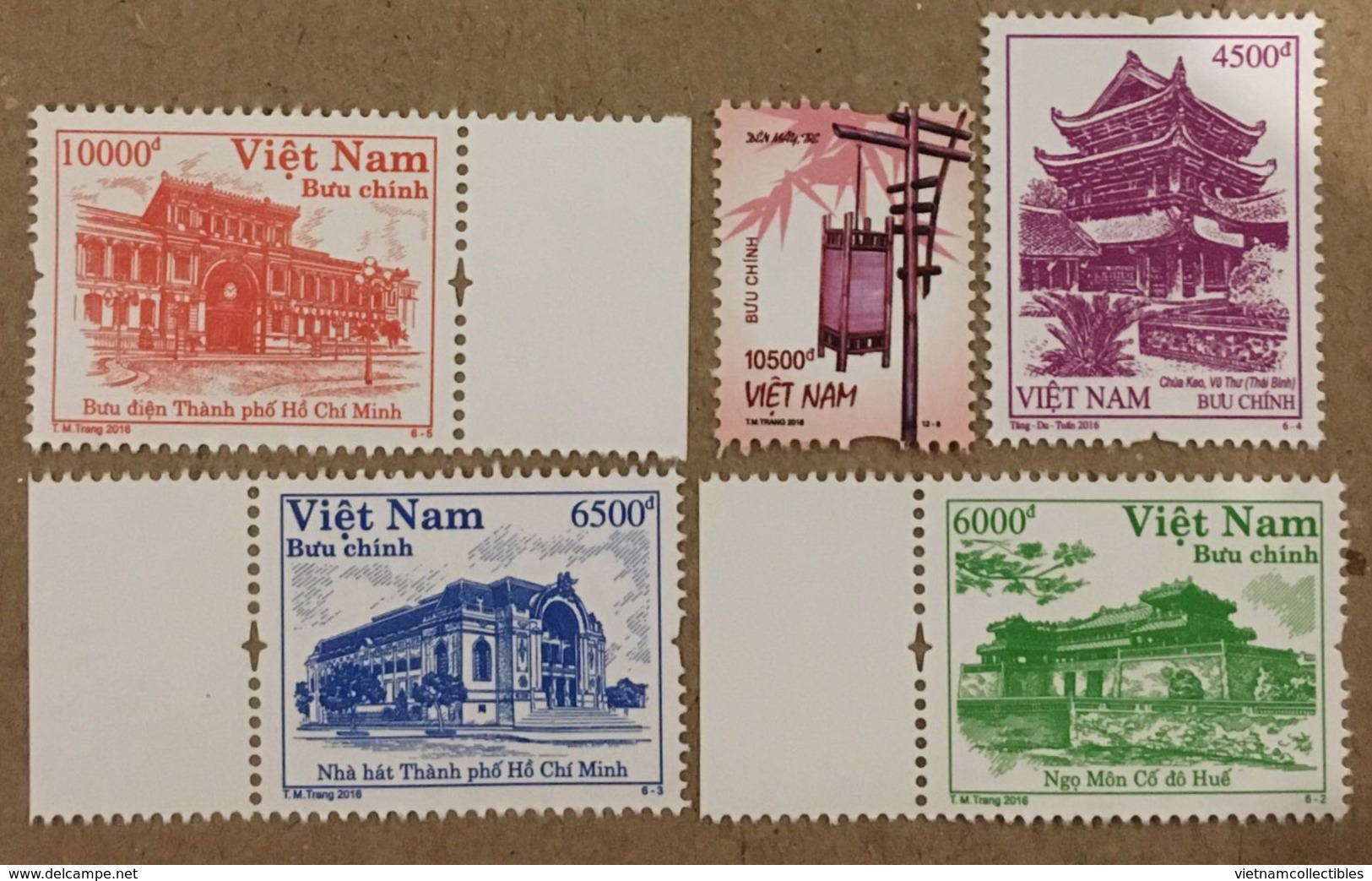 Lot Of 05 Vietnam Viet Nam MNH Perf REPRINT Stamps 2016 : Handicraft / Architecture - Vietnam