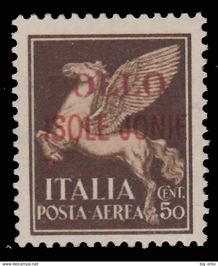 ITALIA - ISOLE JONIE (Emissioni Generali) - POSTA AEREA - 50 C. Bruno / Soprastampa: BOLLO ISOLE JONIE - 1941 - Ionian Islands
