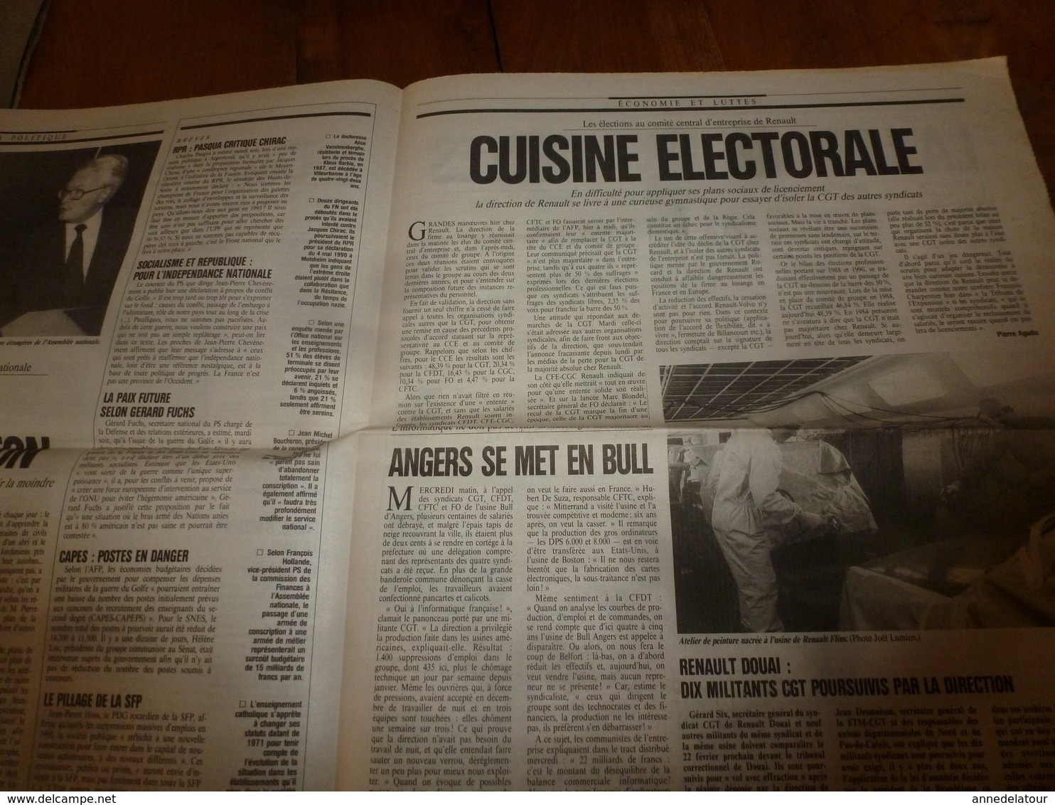 1991 L'HUMANITÉ ---> Massacre à Bagdad; La soupe est bonne au 3e RIMA; Khmers rouges à Battambang; etc