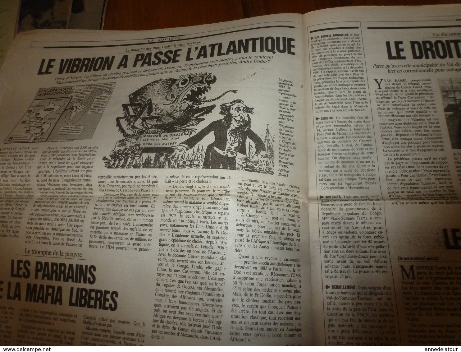 1991 L'HUMANITÉ ---> Massacre à Bagdad; La soupe est bonne au 3e RIMA; Khmers rouges à Battambang; etc