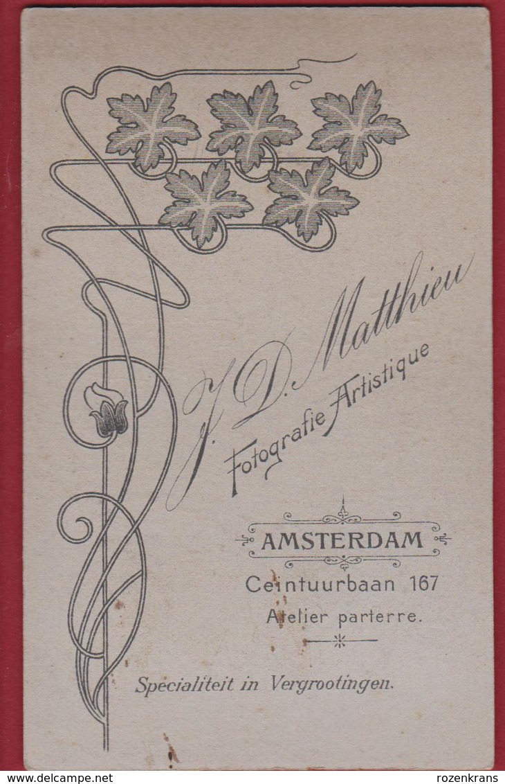 Oude Foto Amsterdam Carte De Visite Portrait Kind Child Enfant Fille Holy Communion Plechtige Communie Old Photo - Non Classés