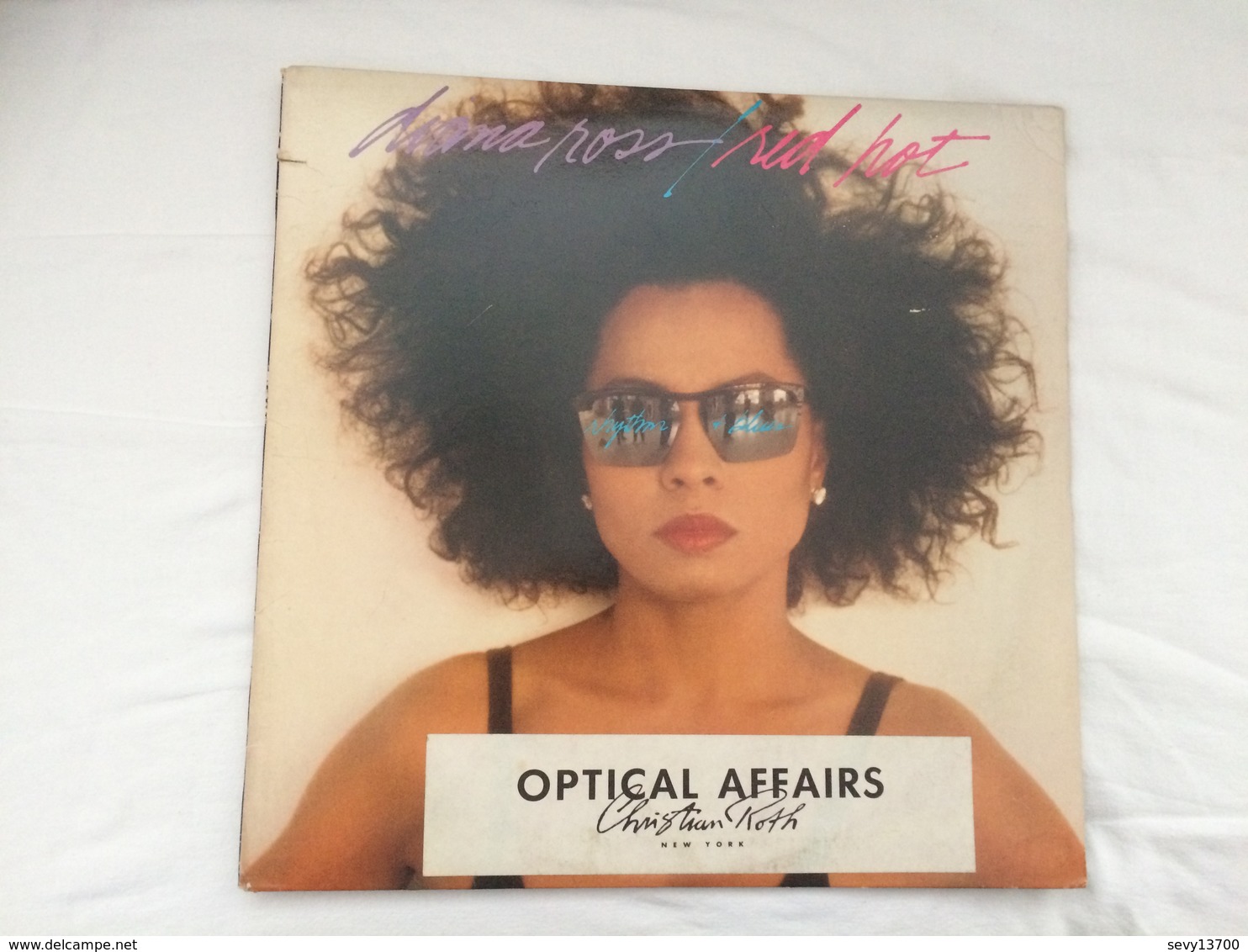 Disque 33 Tours - 6388-1-R - 1987 Made In USA - Diana Ross Red Hot - Bandeau Collé Sur La Pochette "Optical Affairs Chri - Blues