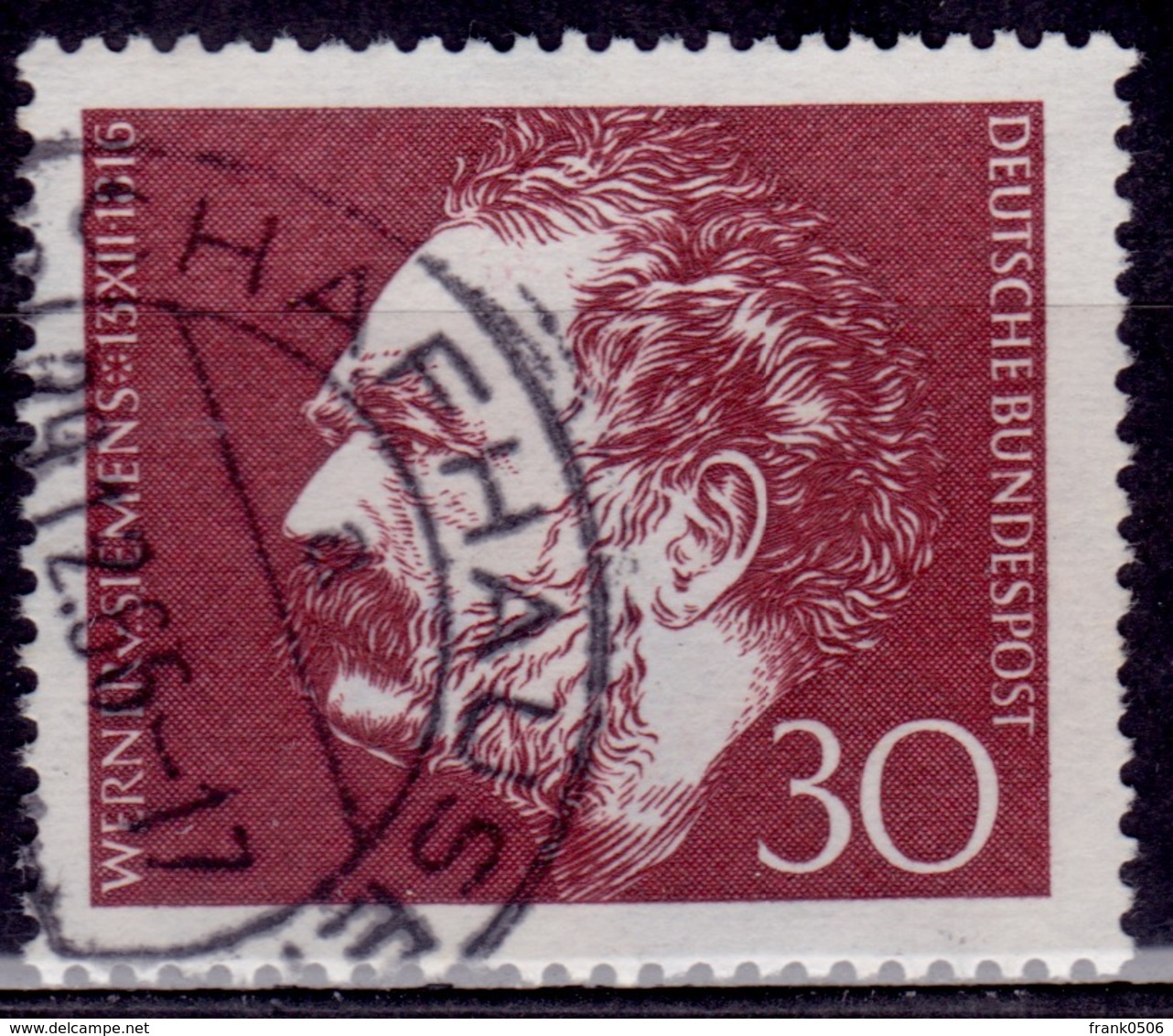 Germany, 1966, Werner Von Siemens, 30pf, Sc#968, Used - Used Stamps