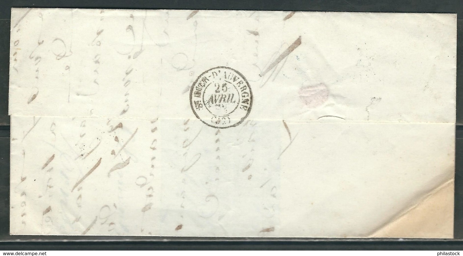 FRANCE 1863 N° 21 Paire   S/Lettre Obl. GC 1053 Clermont Ferrand - 1862 Napoléon III