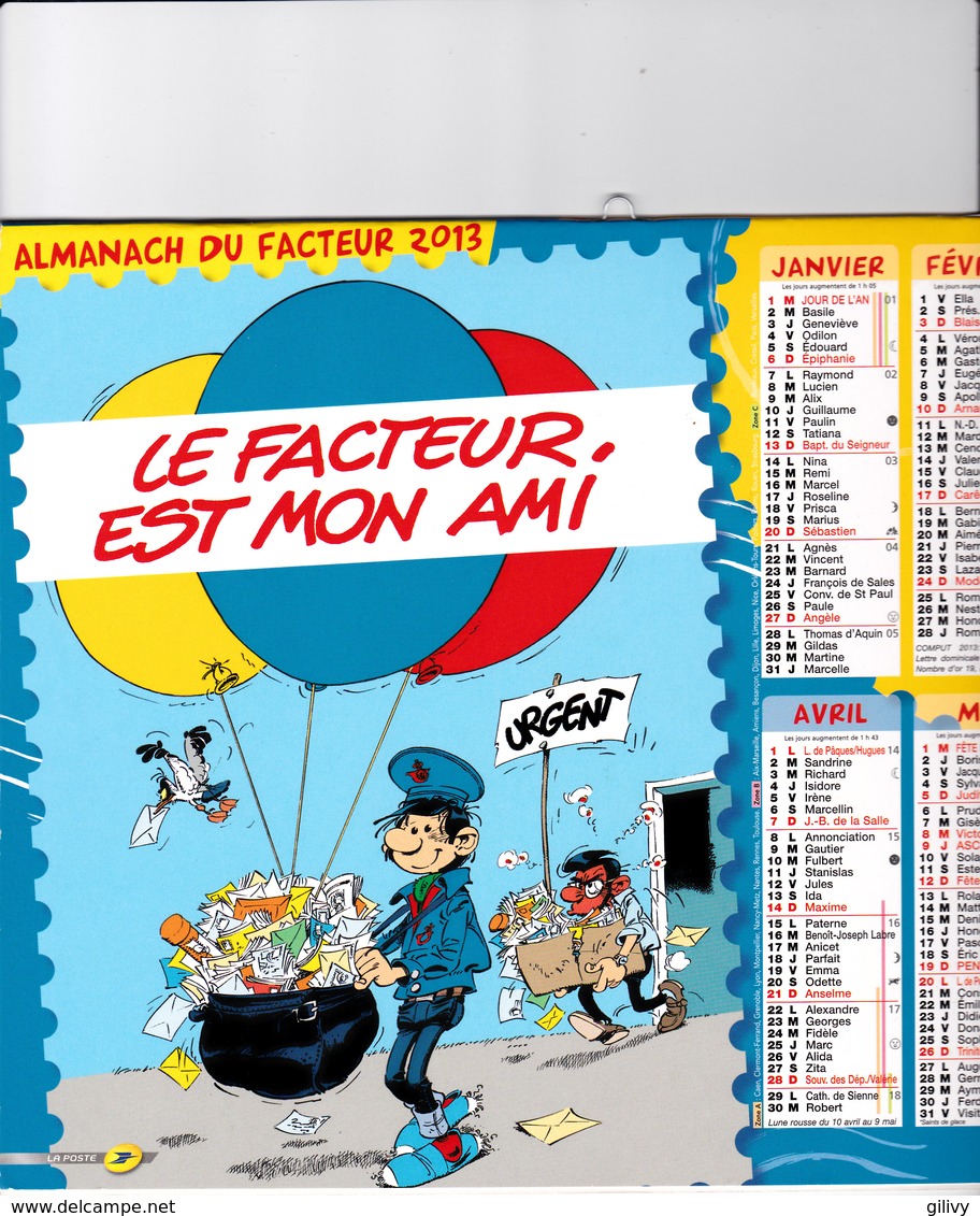 GASTON LAGAFFE - Calendrier Des Postes - Grand Format : 2001-...