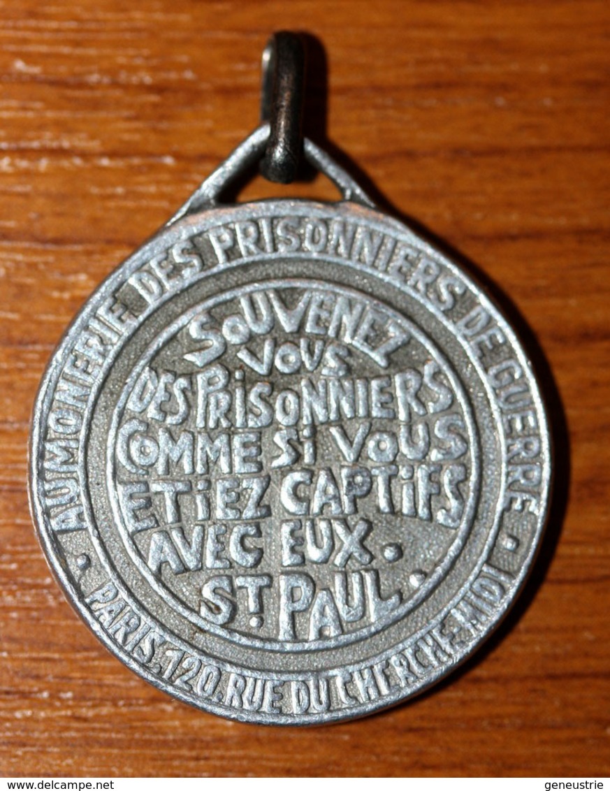 WW1 Pendentif Médaille De Poilu "Notre-Dame De La Merci / Aumonerie Des Prisonniers De Guerre" Religious Medal WWI - 1914-18