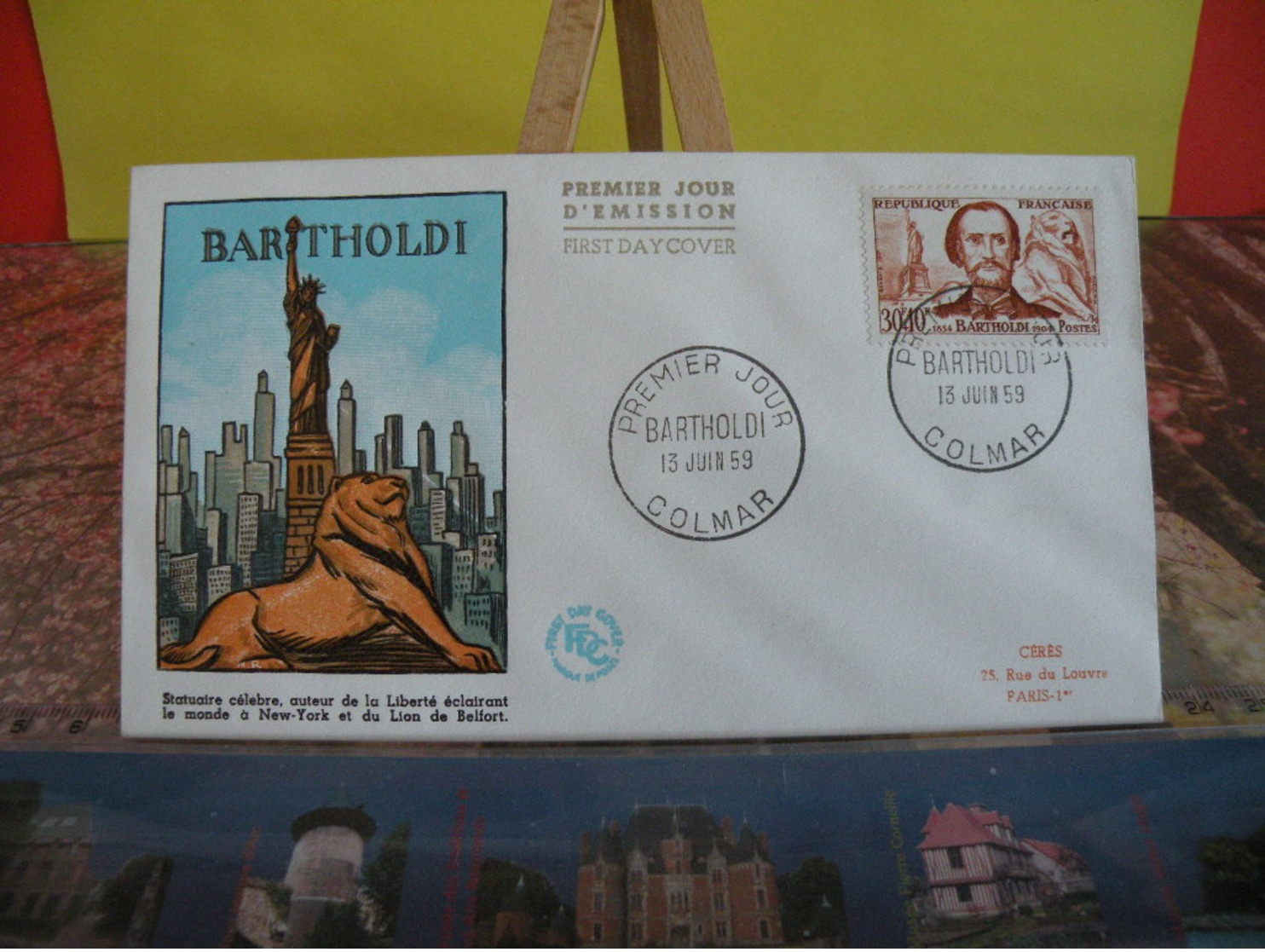 Bartholdi - (68) Colmar - 13.6.1959 - FDC 1er Jour Coté 8€ - 1950-1959