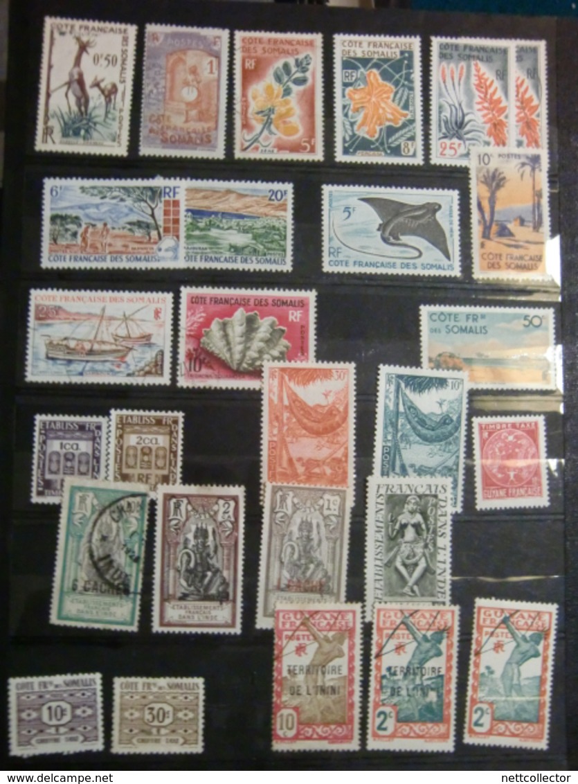 CARTON CONTENANT UN ENSEMBLE DE + 1800 TIMBRES DES COLONIES FRANCAISES / A DECOUVRIR!!!