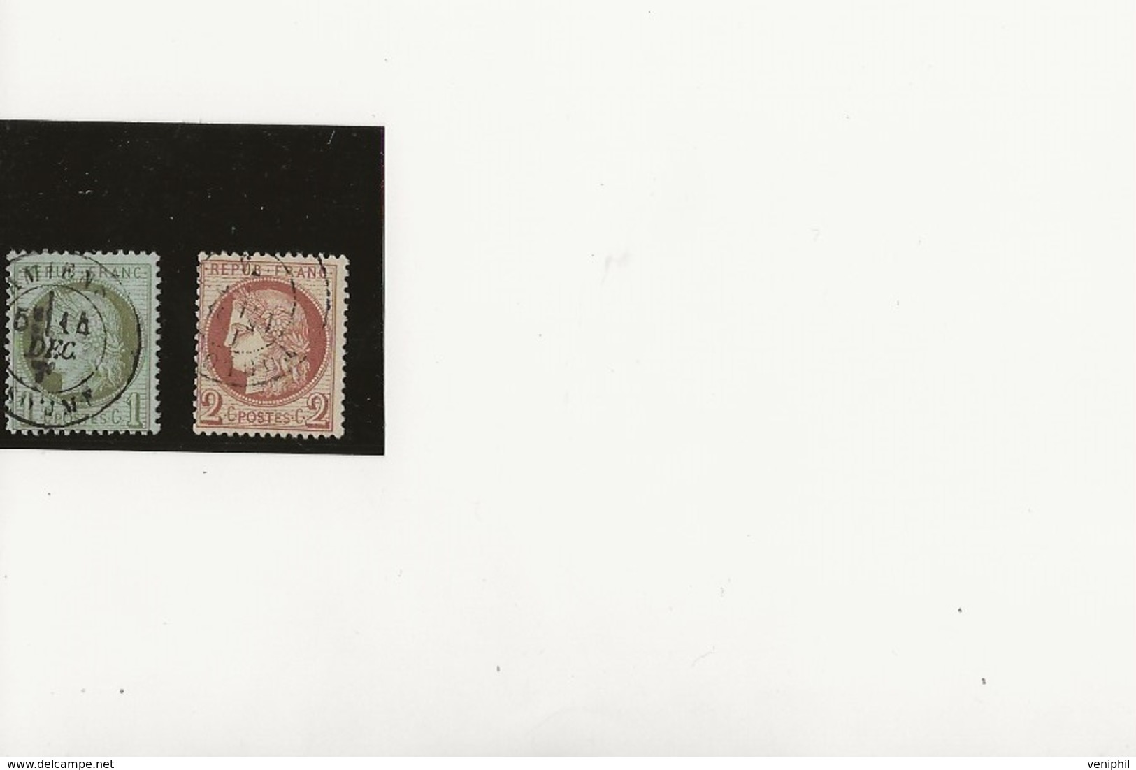 TIMBRES CERES DENTELES N° 50 ET 51 OBLITERES - TB - ANNEE 1872 - COTE : 35 € - 1871-1875 Ceres