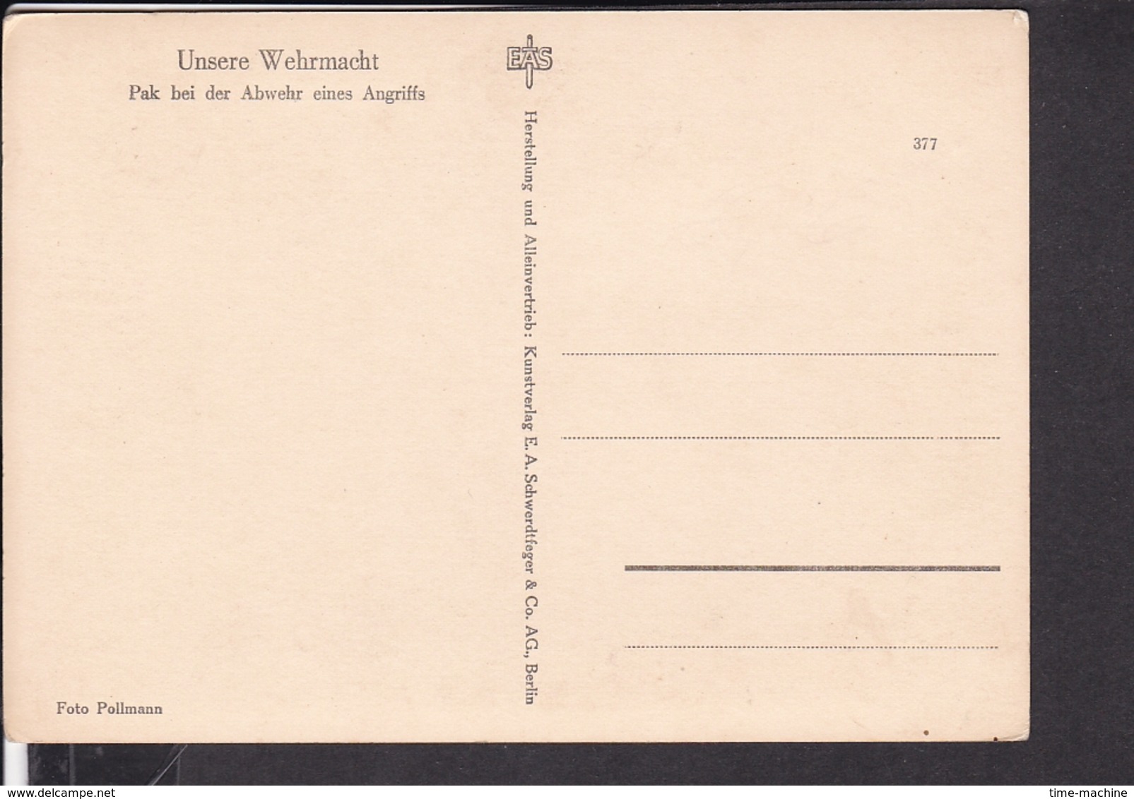 Postkarte Wehrmacht PAK Bei Der Abwehr Eines Angriffs - Briefe U. Dokumente