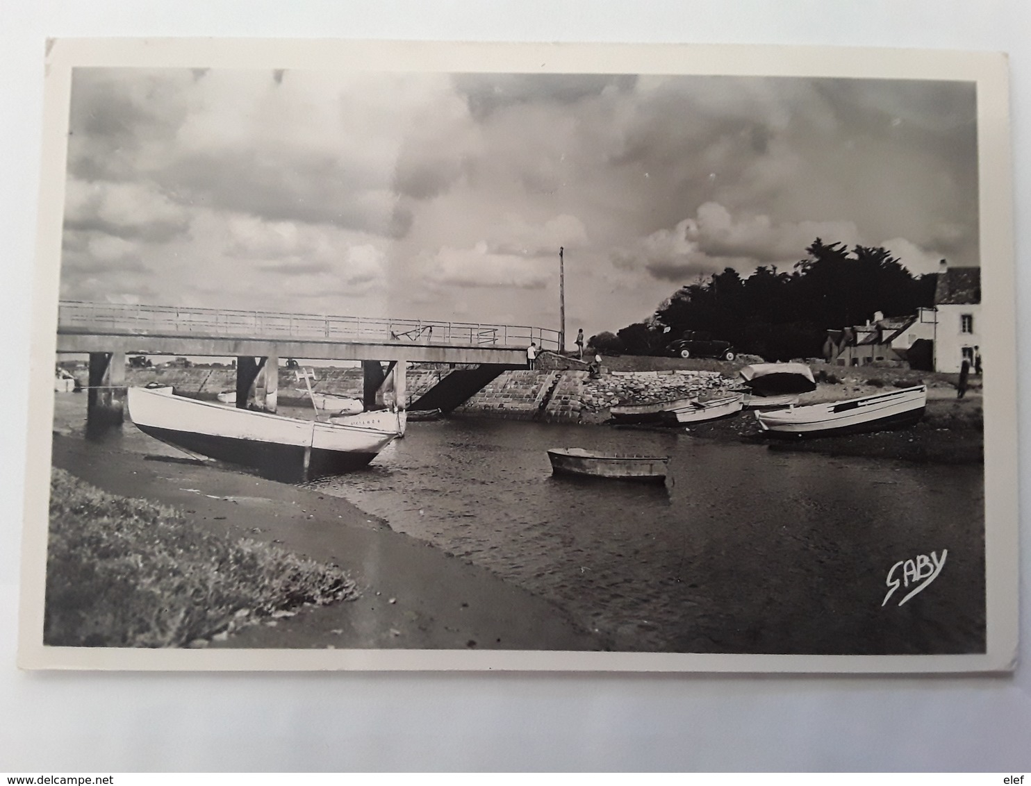 QUIMIAC KERCABELLEC , Loire Atlantique 44 ,  Le Port Et Le Pont, Animée,  Bateaux , 1951 TB - Mesquer Quimiac