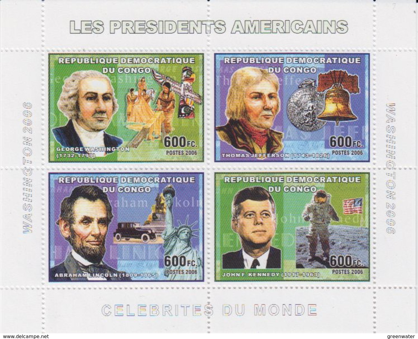 Congo 2006 American Presidents M/s PERFORATED ** Mnh (40999A) - Ongebruikt