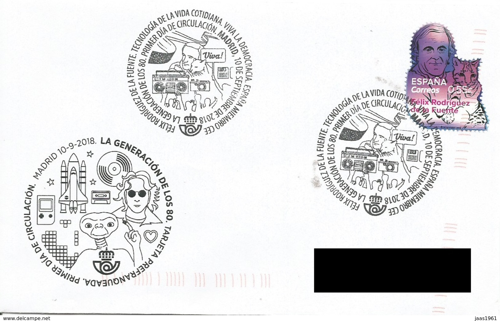 SPAIN. FDC  GENERATION OF THE 80. FELIX RODRIGUEZ DE LA FUENTE. 2018 - FDC