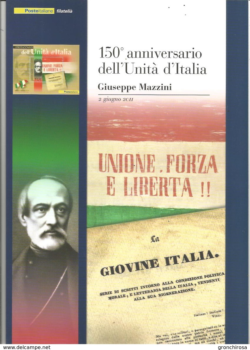 Italia, 2011, Folder Giuseppe Mazzini 150° Dell'Unità D'Italia, Completo. - Unclassified