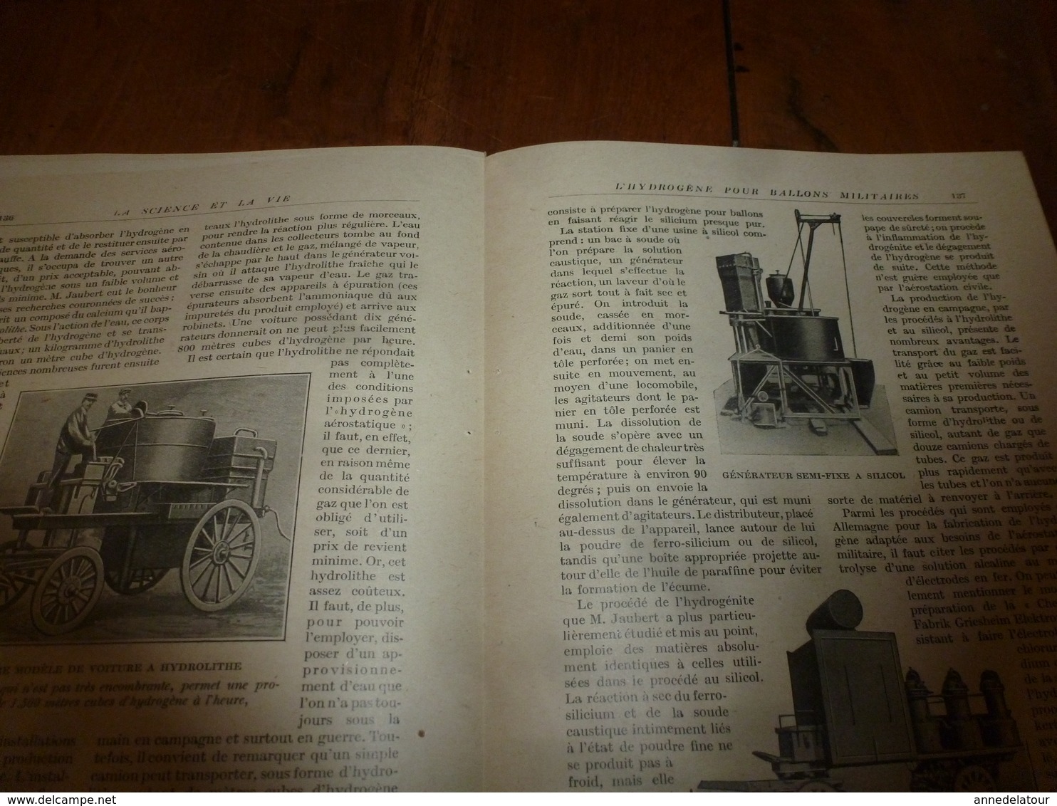 1917 LSELV :La production de l'hydrogène pour les ballons militaires, par Fernand Duhamel, ingén en const aéronautique